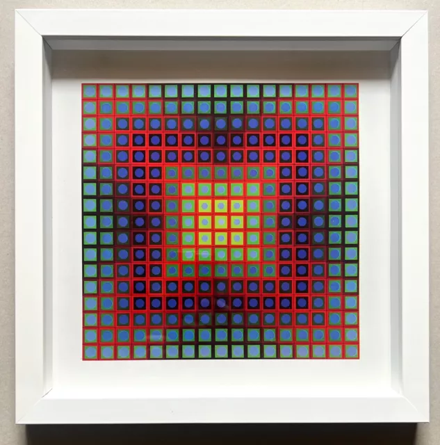 Victor Vasarely Serigrafia vintage originale su cartoncino lucido da 280 g. 1971