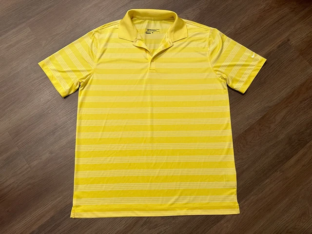 Men’s NIKE Tour Dri Golf Polo T-Shirt Yellow Size Large