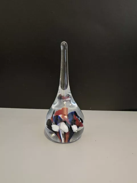 Glass Colorful Paperweight Murano Style Tear Rain Drop Figurine Hand Blown