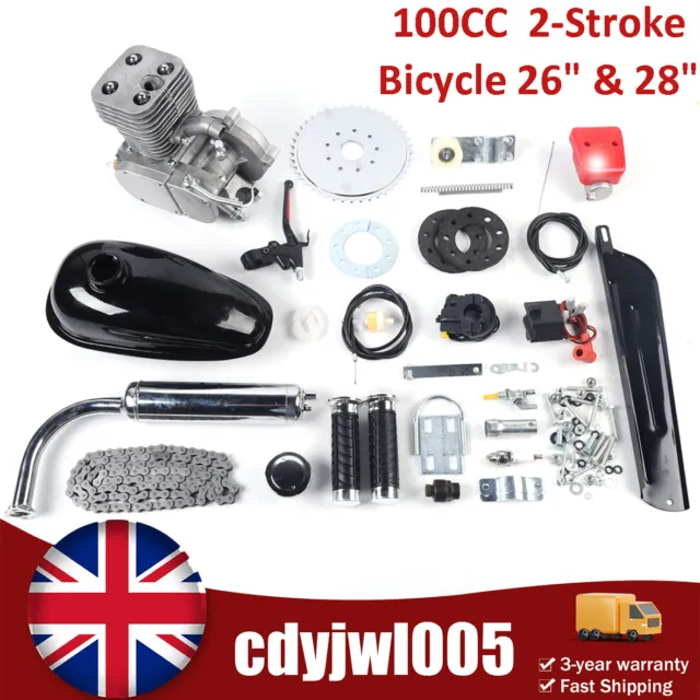 100CC Kit Motore Bicicletta 2 Tempo Set Motore Benzina Motorizzato 48 km/H Regno Unito
