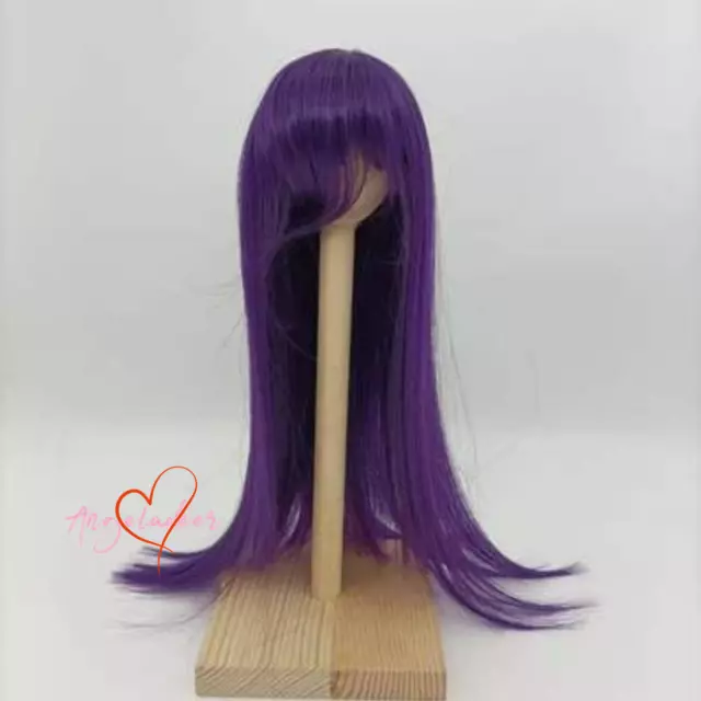 1/8 1/6 1/4 1/3 Uncle BJD Wig Long Straight Doll Hair Long Bangs Dark Purple DZ