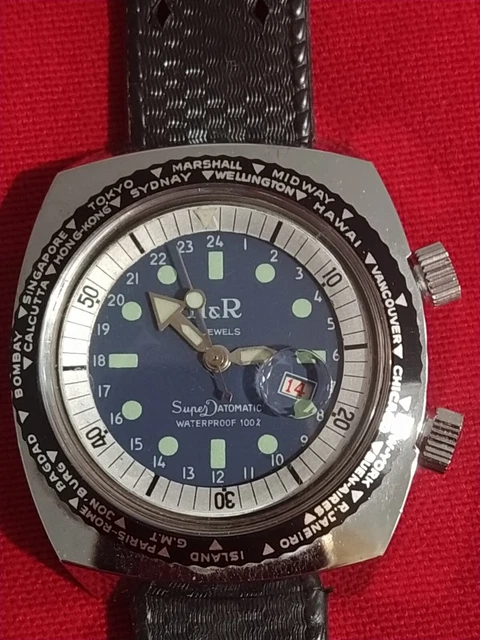 Montre De Plongée Vintage H&R Super Datomatic - NEUVE (sans étiquette) - Pour Homme