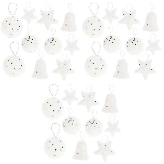 360 Pcs Christmas Tree Ornaments Party Supplies Foam Pendant Filler