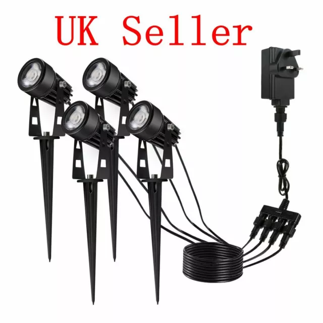 4x Garden Spike Lights LED 3W COB Outdoor Landscape 12V Spotlights Yard Pathway