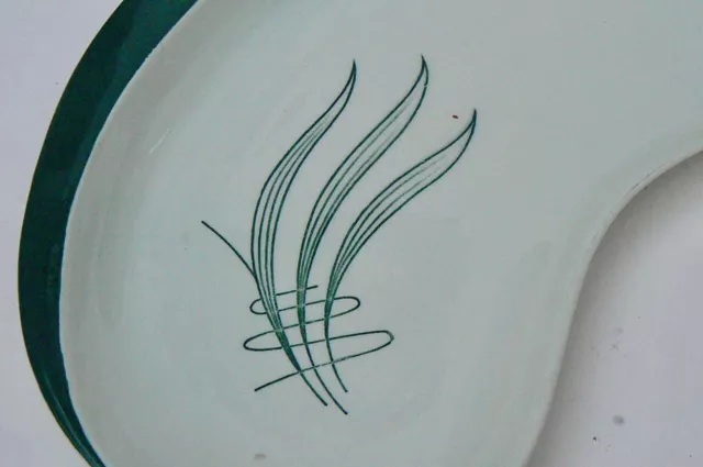 CARLTON WARE 'WINDSWEPT' sea green kidney-shape serving dish vintage c1960 2