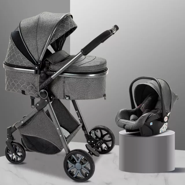 poussette 3 en 1 Bébé Comfort Siege Auto Voiture Pliante Cadre en Aluminium