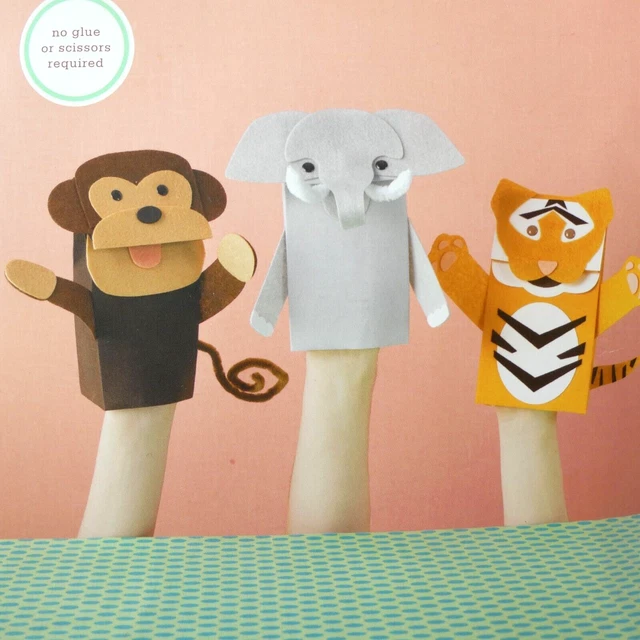 MARTHA STEWART CREATE Zoo Animal Puppet Kit Makes 4 Crafts Bear Tiger
