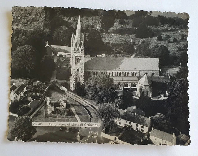 Vintage unveröffentlichte Friths Serie Postkarte - Luftaufnahme der Kathedrale von Llandaff #S