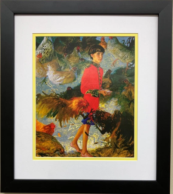 Jamie Wyeth "The Emperor of Chickens " CUSTOM FRAMED Americana Art Andrew Jamie Wyeth "The Emperor of Chickens " CUSTOM FRAMED Americana Art Andrew