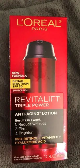 New Loreal Revitalift Triple Power Anti Aging Lotion W/ Sunscreen Wrinkles Firm