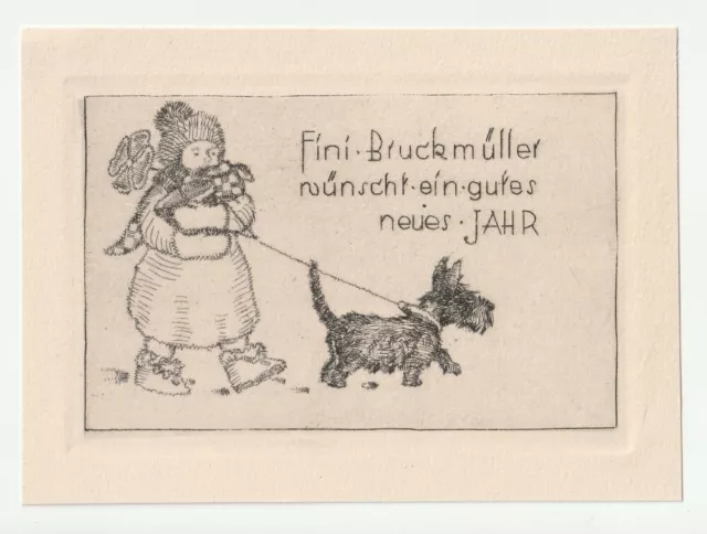 MITTENHUBER: grafica di Capodanno P. F. per Fini Bruckmüller