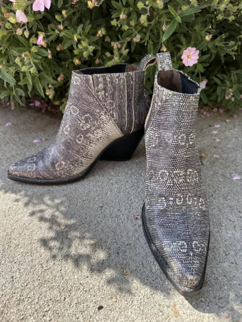 JEFFREY CAMPBELL LEATHER Snake Print Ankle Boots Size 6.5 $69.00 - PicClick
