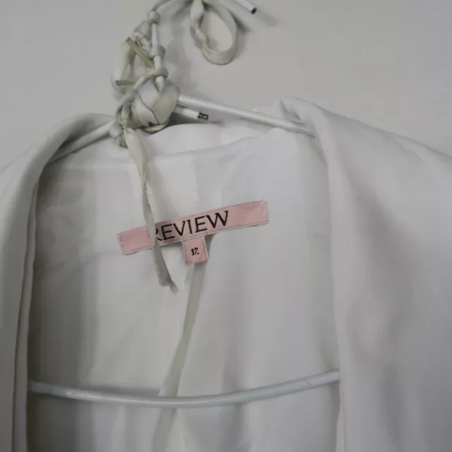 Review Womens Blazer Jacket 12(AU) or Medium White Long Sleeve Formal Office 3