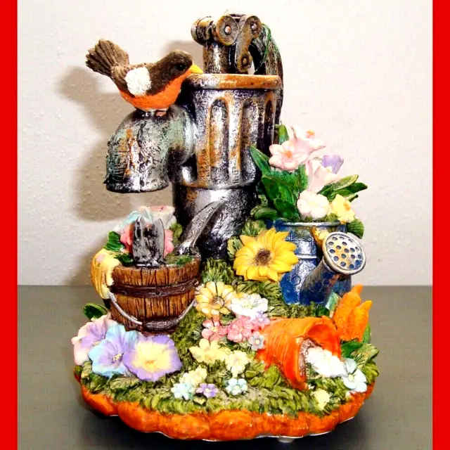 Vintage Musical Figurine Ceramic Flower Garden Bird 'You Are My Sunshine' Multi