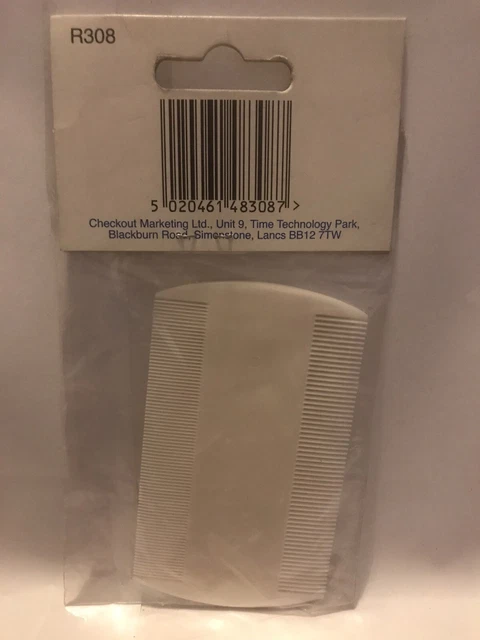 White Double Sided Nit Combs for Head Lice Detection. Strong Teeth. 2