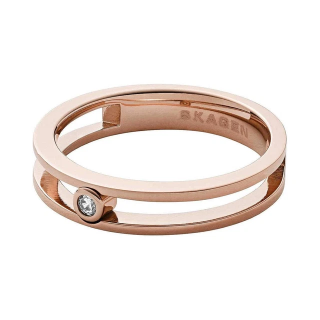 Anello da donna in acciaio inox placcato oro 18K, stile trendy