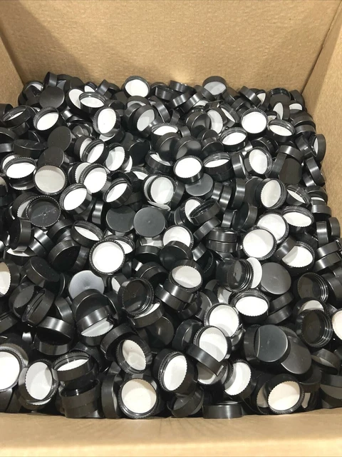 38/400 tapas negras polipropileno (lote de 50)