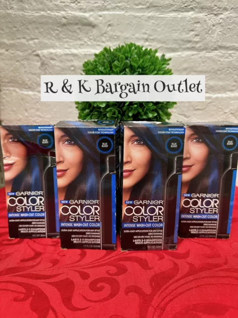 4 ~ Garnier Color Styler Intense Wash Out Hair Color Blue Burst Zero Damage Read