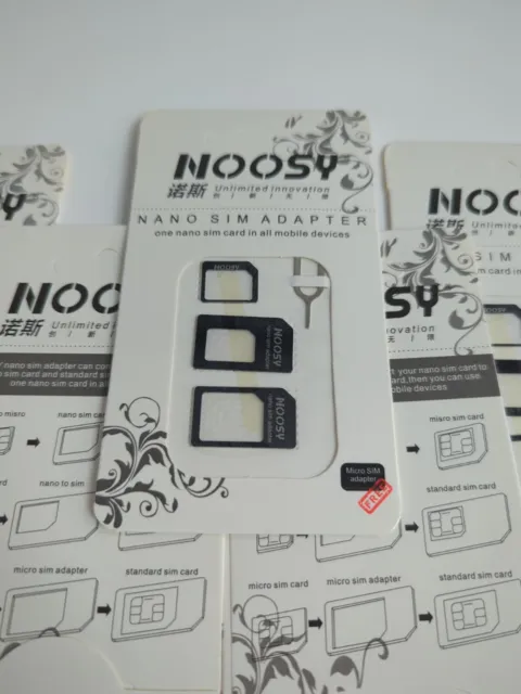 Noosy SIM Card Adapter Nano Micro Standard Converter Kit whole sale Black - NEW