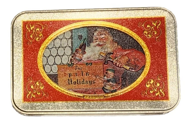 Vintage 1999 Coca Cola Christmas Santa Playing Cards 2 Bicycle Decks in Tin