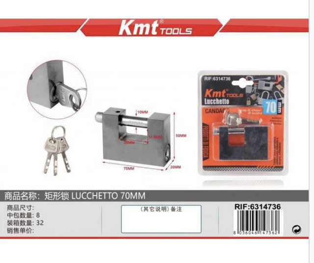 Lucchetto 70mm Compreso Di Chiave Protezione Sicurezza Ferramenta Serratura
