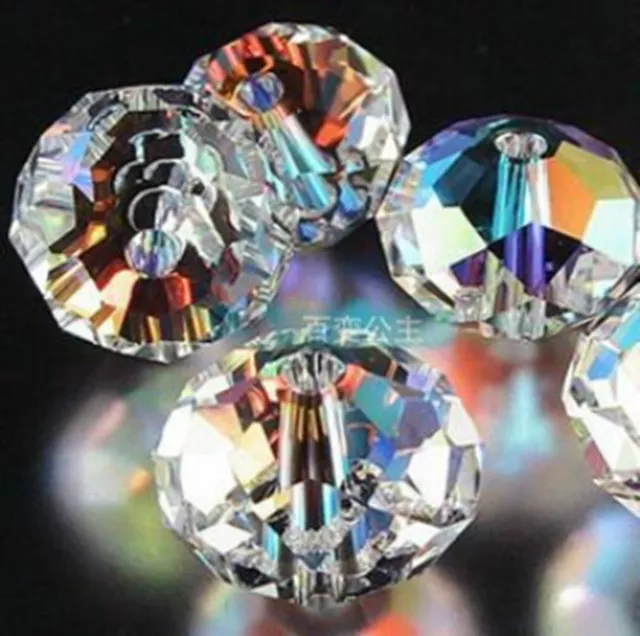 Beadsland Quality Crystal Glass 8mm x 6mm Gred A 72pcs