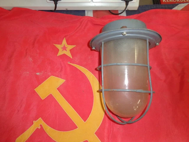 B14 Vintage Industrial Hanging Pendant Caged Lamp CCCP Russian Soviet USSR #4