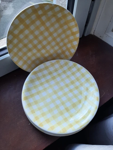 LOT de 6 assiettes creuses couleur écru - damier (Vintage) - (Vintage) - Arts de la table
