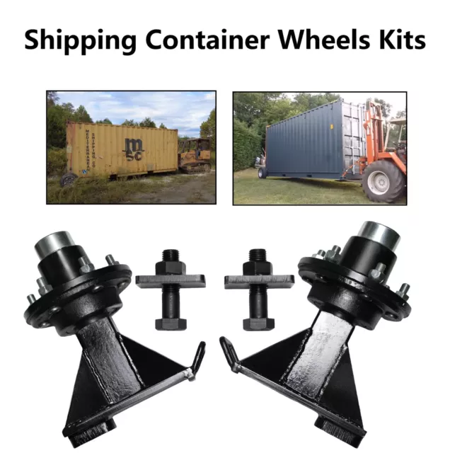 6x 5.5 Lug Superior Shipping Container Wheels, Bolt-on Spindle Kit（Extra Thick）