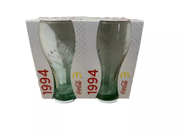 McDonalds Coca-Cola Glasses 1994 x 2. Collectable. Coke. New In Box