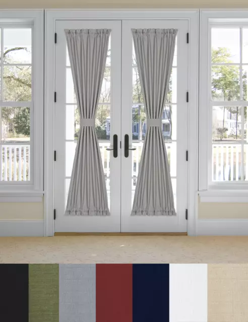 Solid Colored Country Farmhouse Door Curtain With Tieback - Assorted Colors