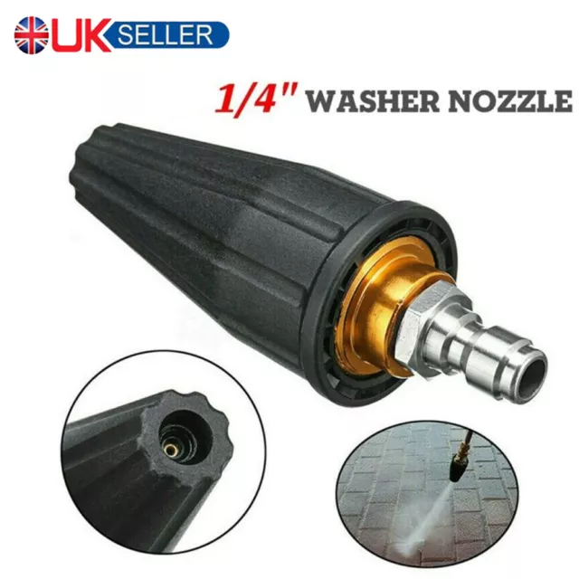 1/4" High Pressure Washer Jet Wash Dirt Blaster Rotating Turbo Nozzle Spray Tip