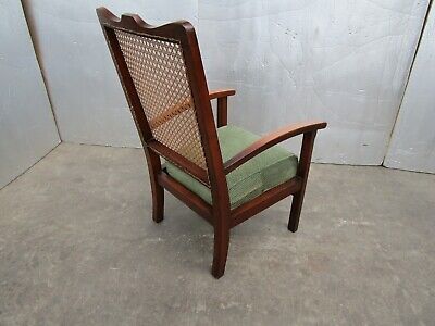 Antique Victorian Caned Backed And Cushioned Seating Chair 5