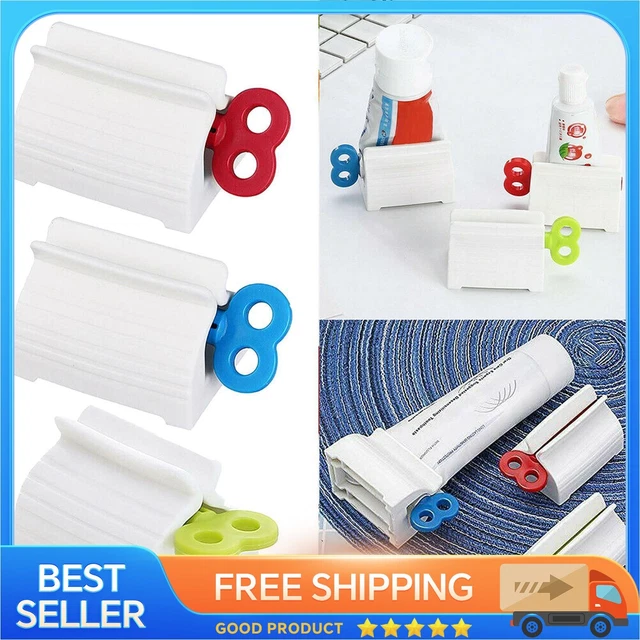 US 3Pcs Rolling Tube Toothpaste Squeezer Manual Dispenser Seat Holder Home GER