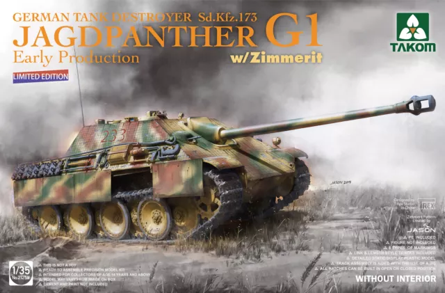 Takom 1/35 2125w Jagdpanther G1 Early Production w/zimmerit Without Interior