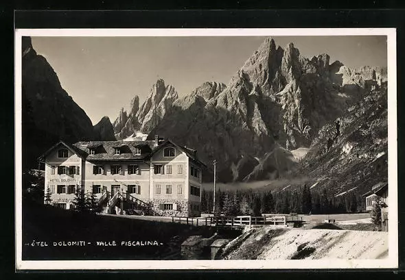 Valle Fiscalina, Hotel Dolomiti, Ansichtskarte 1929