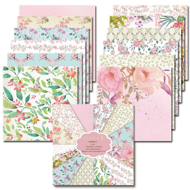 12 Sheets Flower Origami Scrapbooking Paper Art Card Making DIY Craft Supplies
