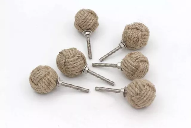 Rope Doorknobs Nautical Twisted Decorative Jute, Rustic Rope Knot Drawer Pull
