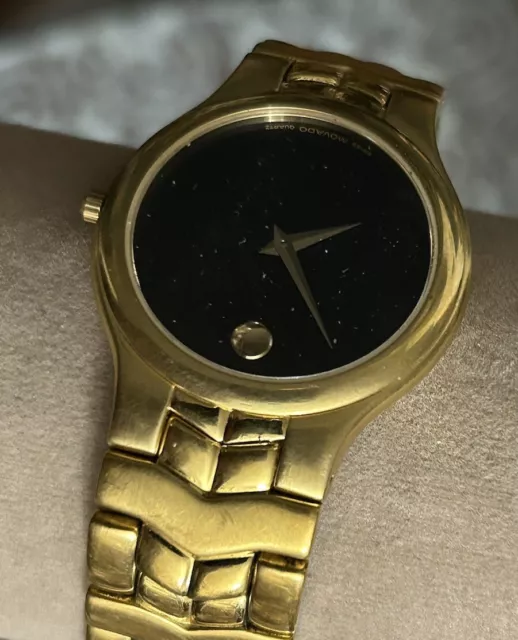 Orologio da polso Movado 88 E4 1852 Museo Quadrante Nero Oro Giallo Placcato Oro Donna Donna