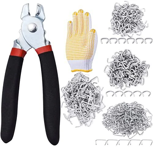 Hog Ring Pliers with 483Pcs 3/4&quote; 1/2&quote; 3/8&quote; 1&quote; Galvani...