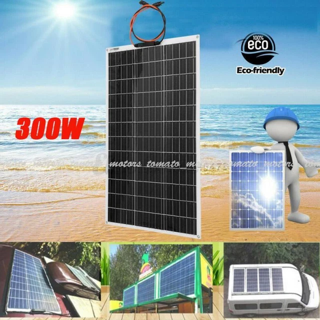 300W 18V Flexible Solar Panel Battery Charger Kit Car Camping Boat RV Marine US