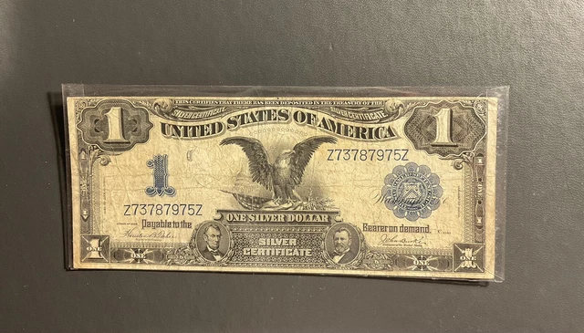 1899 Series US $1 One Dollar Silver Certificate Black Eagle Note Circulated