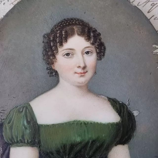 Portrait MINIATURE 1820-1830 French Georgian Hand Painted Early 19thC 3