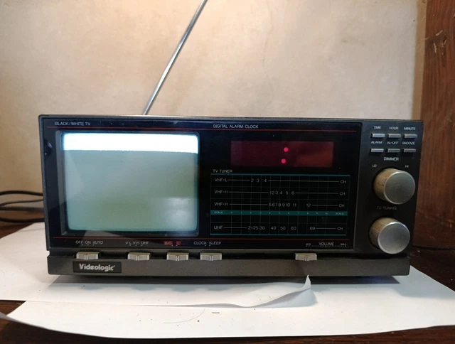 Télévision Vintage Portative TV Radio Réveil AS Audiosonic TC 946F