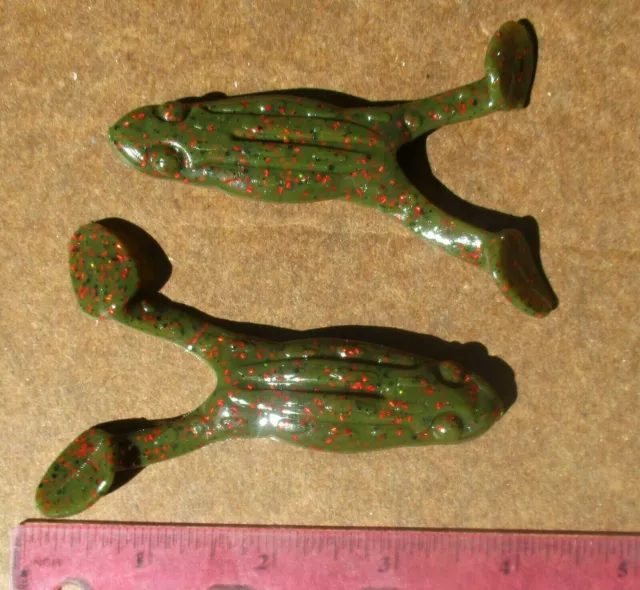 10CT GREEN PUMPKIN GLITTER 4 BUZZ FROGS Bass Fishing Baits Frog Lures  Topwater $7.99 - PicClick