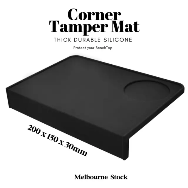 Corner Coffee Espresso Tamper Mat Portafilter Durable Silicone Tamping Black AU