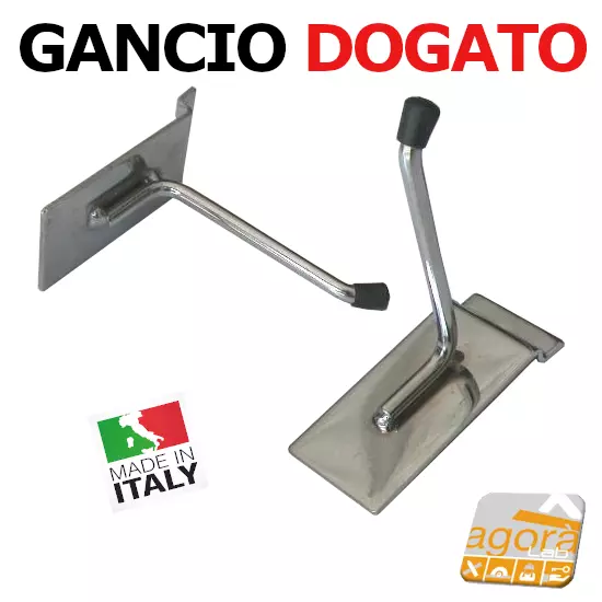 1 Ganci Portablister 10 Cm Cromati Per Pannello Dogato Arredamento Negozio Mens