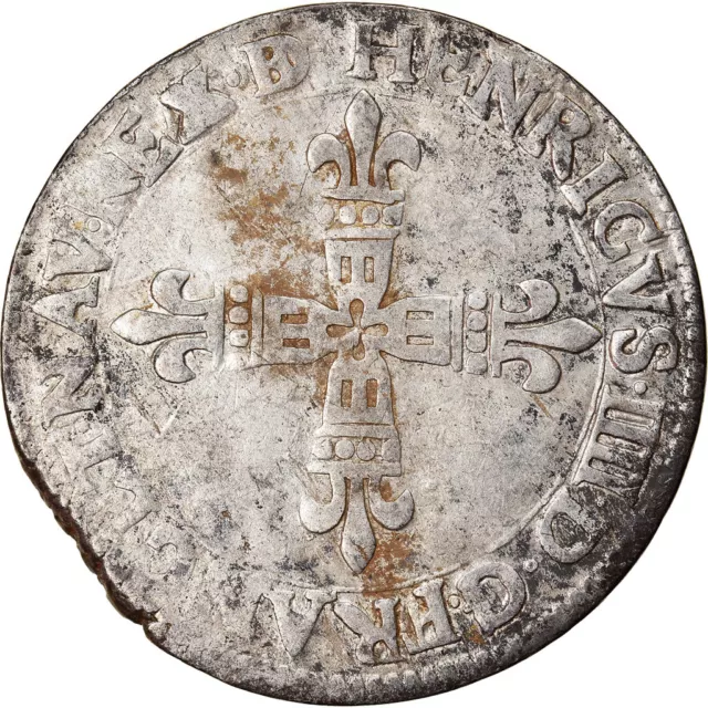 [#882689] Coin, France, Henri IV, 1/4 Ecu, 1606, Morlaas, VF, Silver, Duplessy:1