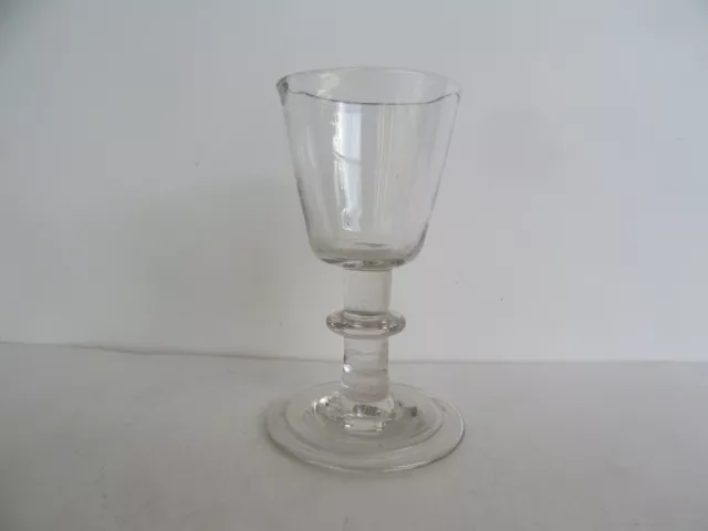 Antique Georgian 18th / 19th Century Blown Pontil Swag Etched Stemware Glass