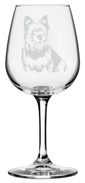 Norwich Terrier Dog Themed Etched All Purpose 12.75oz Wine Glass
